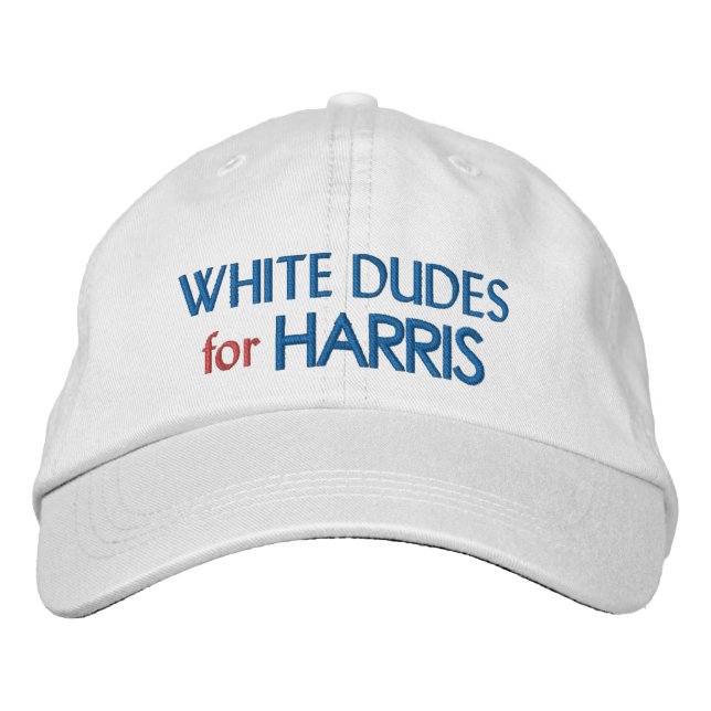 White Dudes for Harris Embroidered Hat (Front)