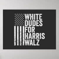 White Dudes For Harris Walz American Flag Election