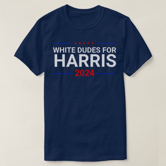 White Dudes For Kamala 2024 Election TShirt (Design Front)