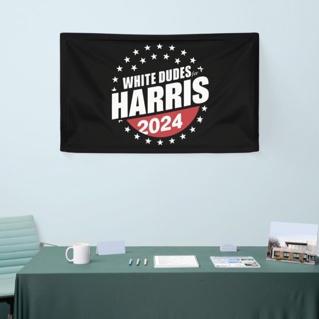 White Dudes For Kamala Harris 2024 Election Banner (Tradeshow)