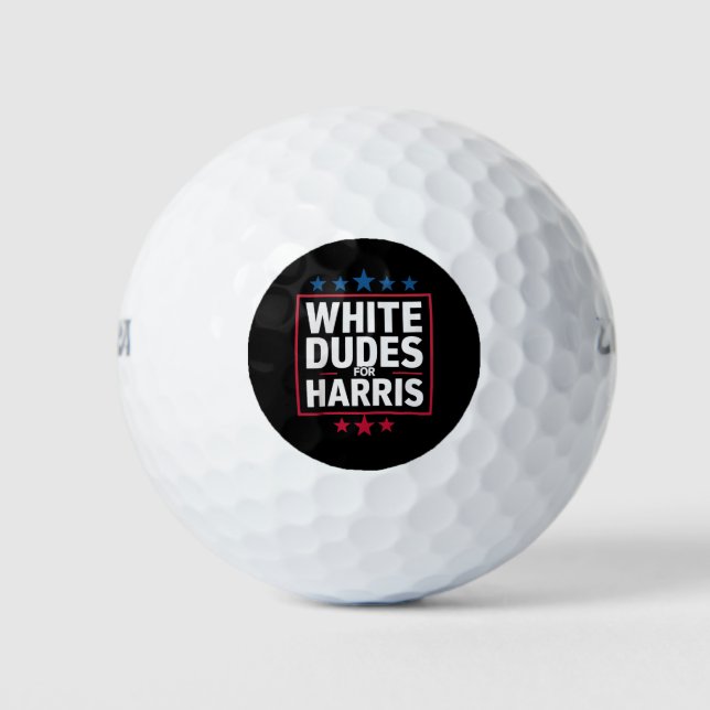 White Dudes For Kamala Harris For President 2024  Golf Balls (Front)