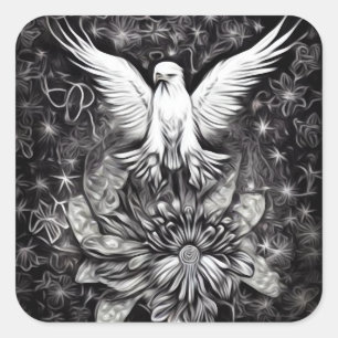 White Eagle Square Sticker