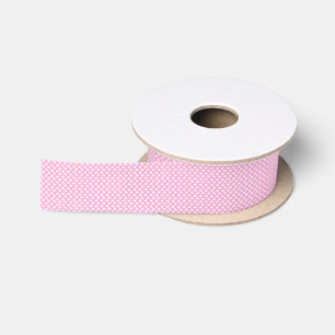 White Easter Bunnies on Pink Satin Ribbon