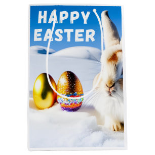 White Easter Bunny  Medium Gift Bag