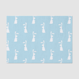 White Easter Bunny Rabbit Ears Pastel Blue Spring Tissue Paper