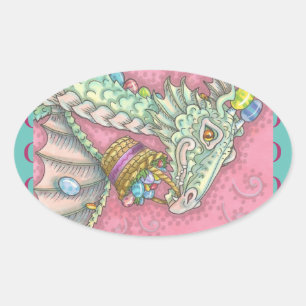 WHITE EASTER EGG DRAGON FANTASY STICKERS Sheet