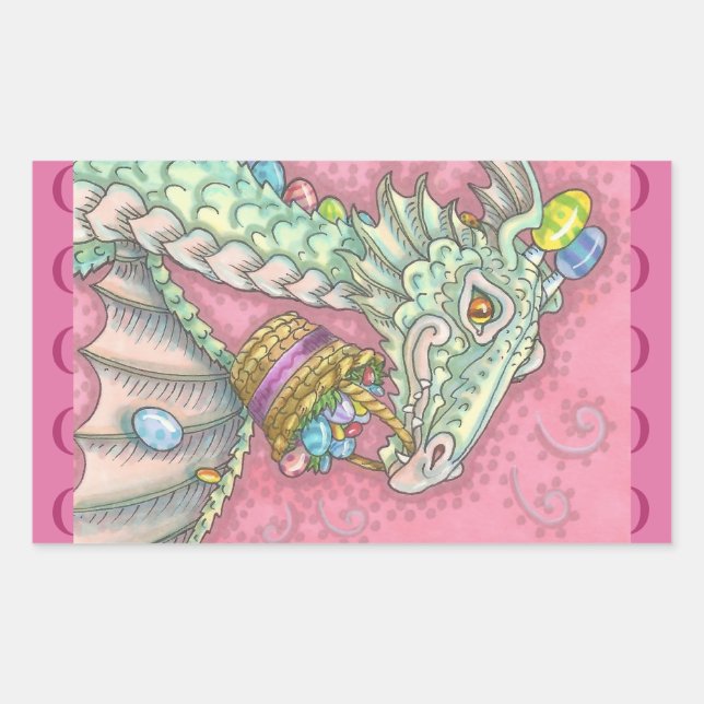 WHITE EASTER EGG DRAGON FANTASY STICKERS Sheet (Front)