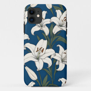 White easter lilies pattern iPhone 11 case