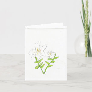 White Easter Lily Thank You Card