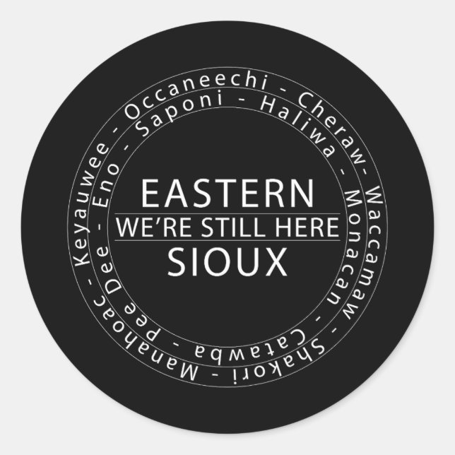 White Eastern Sioux WSH Sticker (Round) (Front)