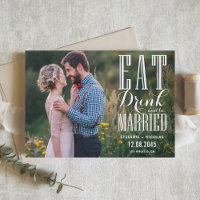White Eat Drink and Be Married Calligraphy Photo