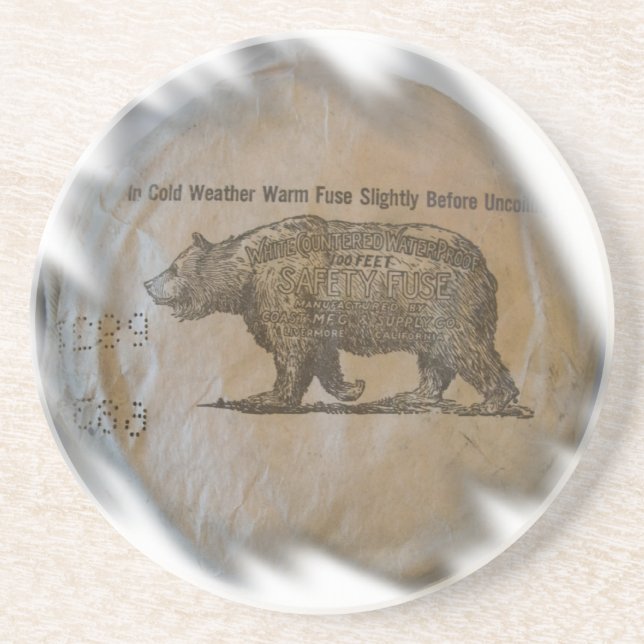 White Edge Rolled Fuse Coaster (Front)