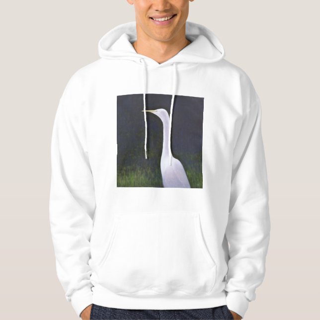White Egret Hoodie (Front)