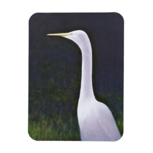 White Egret Magnet