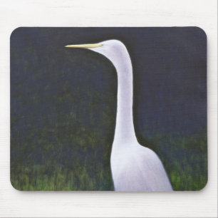 White Egret Mouse Mat