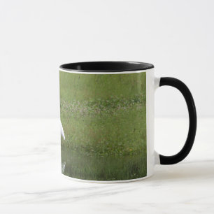 White egret mug