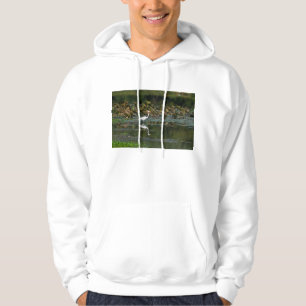 White Egret Reflection Hoodie