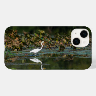 White Egret Reflection iPhone Case