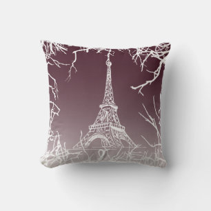 White Eiffel Tower Cushion