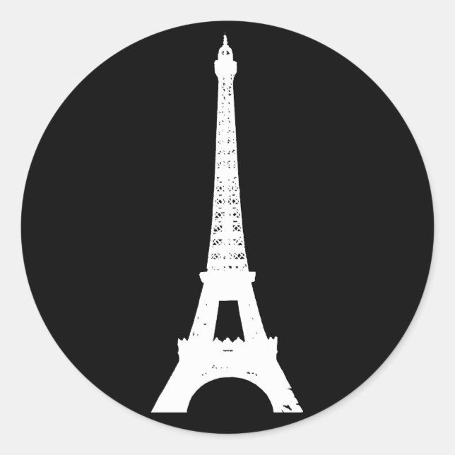 White Eiffel Tower Sticker (Front)