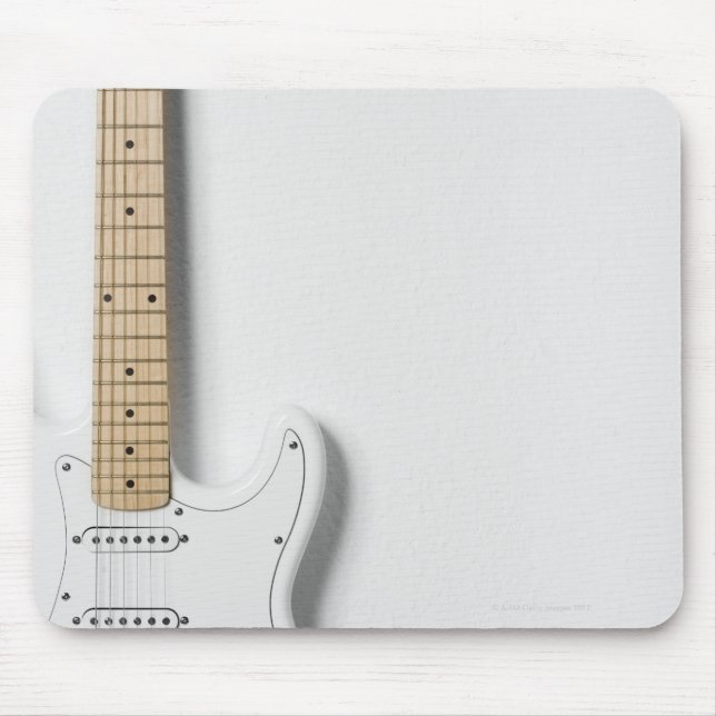White Electric Guitar 3 Mouse Mat (Front)