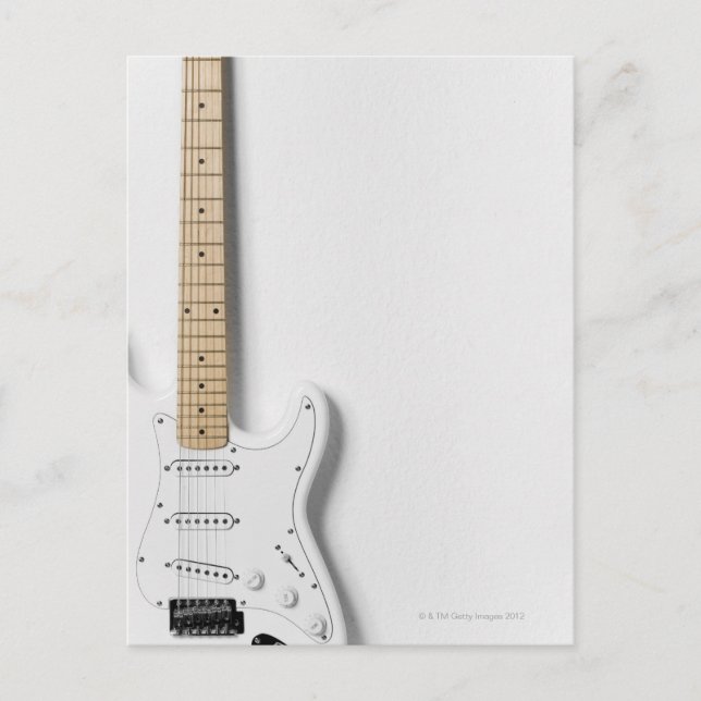White Electric Guitar 3 Postcard (Front)