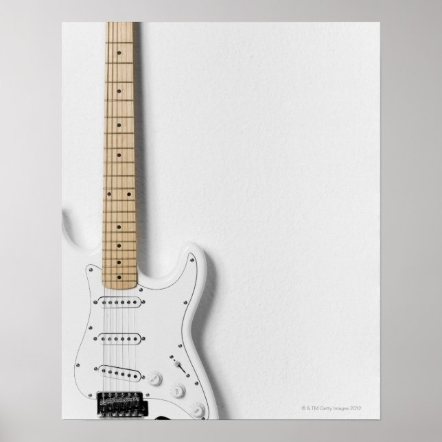 White Electric Guitar 3 Poster (Front)