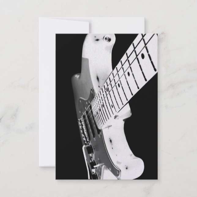 White Electric Guitar Card (Front)