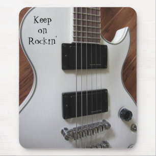 White Electric Guitar Mouse Mat