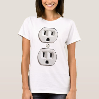 White Electrical Outlet Costume T-Shirt
