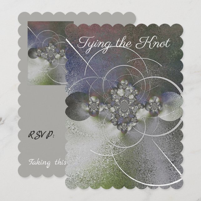 "White Elegance" Wedding Invitation (Front/Back)