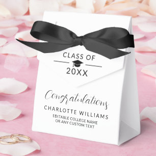 White Elegant Graduation Class 2025 Congrats Grad Favour Box