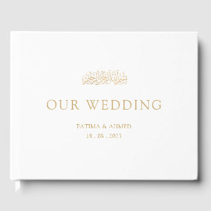 White Elegant Our Wedding Minimal Islamic Muslim Guest Book