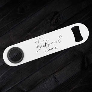 White Elegant Script Calligraphy Bridesmaid