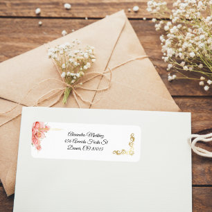 White Elegant Simple Pink Rose Gold Quinceañera
