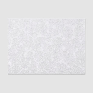 White Elegant Succulent Pattern Decoupage Tissue Paper