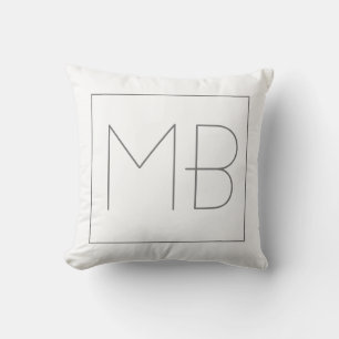 White Elegant Unique Monogrammed Cushion