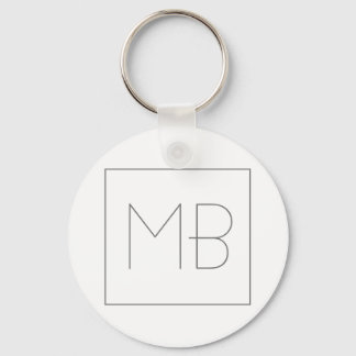 White Elegant Unique Monogrammed Key Ring
