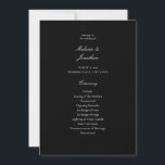 White Elegant Wedding Ceremony Program - Black Invitation<br><div class="desc">Have a simple,  minimalist wedding ceremony program with this wedding ceremony white elegant wedding program card.</div>