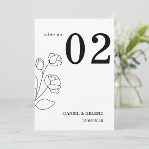  White Elegant Wedding Table Number Card