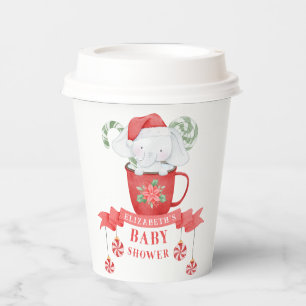 White Elephant Christmas Baby Shower Paper Cups