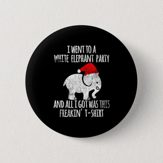 White Elephant Christmas Fun Gift Exchange Contest 6 Cm Round Badge (Front)