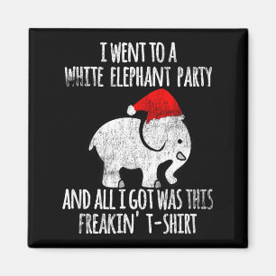 White Elephant Christmas Fun Gift Exchange Contest Magnet