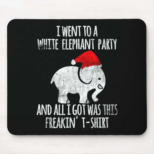 White Elephant Christmas Fun Gift Exchange Contest Mouse Mat (Front)