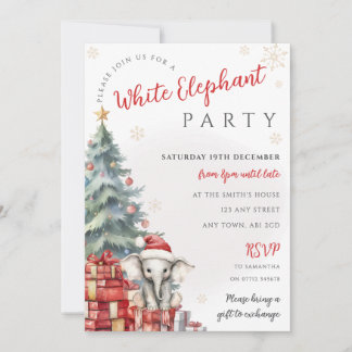 White Elephant Christmas Gift Exchange Invitation