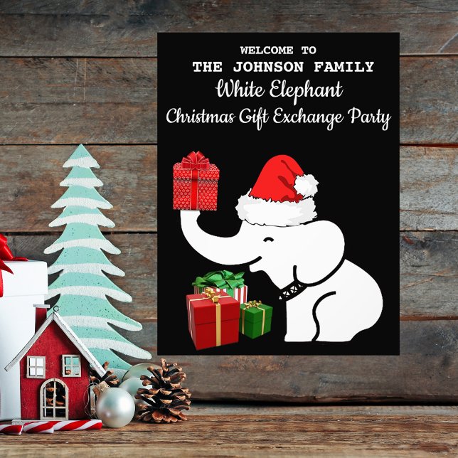 White Elephant Christmas Gift Exchange Party Wall Photo Print (White Elephant Christmas Gift Exchange Party Wall Photo Print)