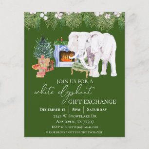 White Elephant Christmas Holiday Party Flyer