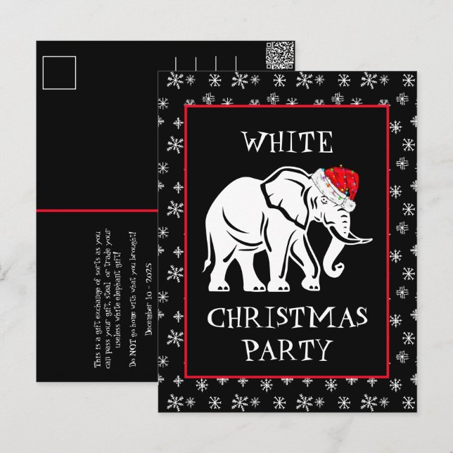 White Elephant Christmas Party Invitation (Front/Back)