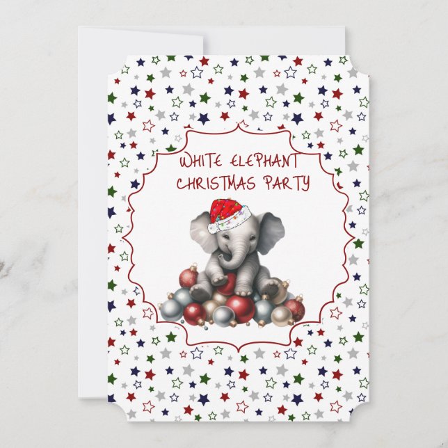 White Elephant Christmas Party Invitation (Front)