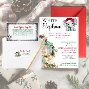 White Elephant Christmas party  Invitation